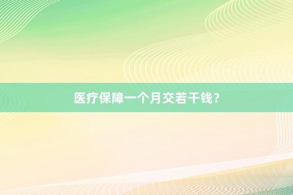 医疗保障一个月交若干钱？