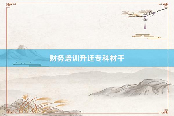 财务培训升迁专科材干